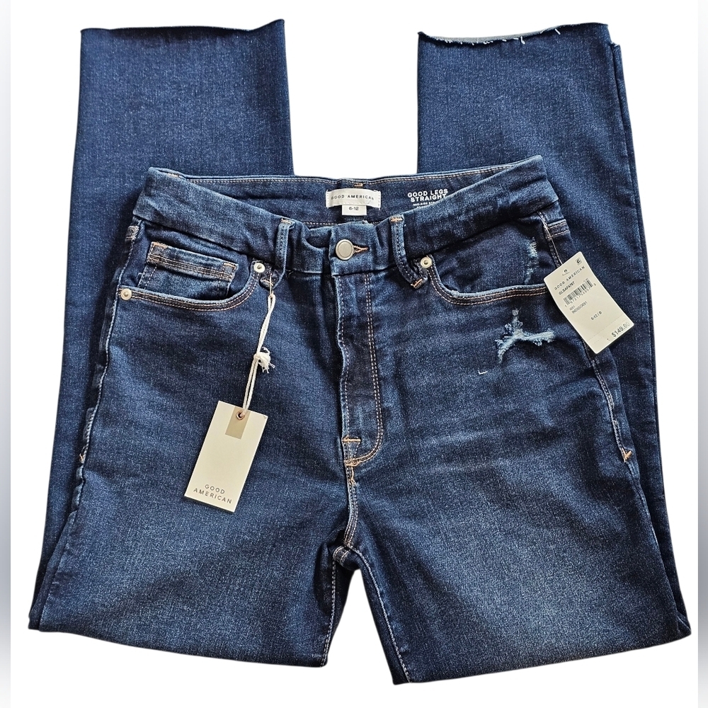 Good American Women's (Size 6-12) Good Legs Straight Mid-rise Straight Leg, NEW! - Picture 10 of 13